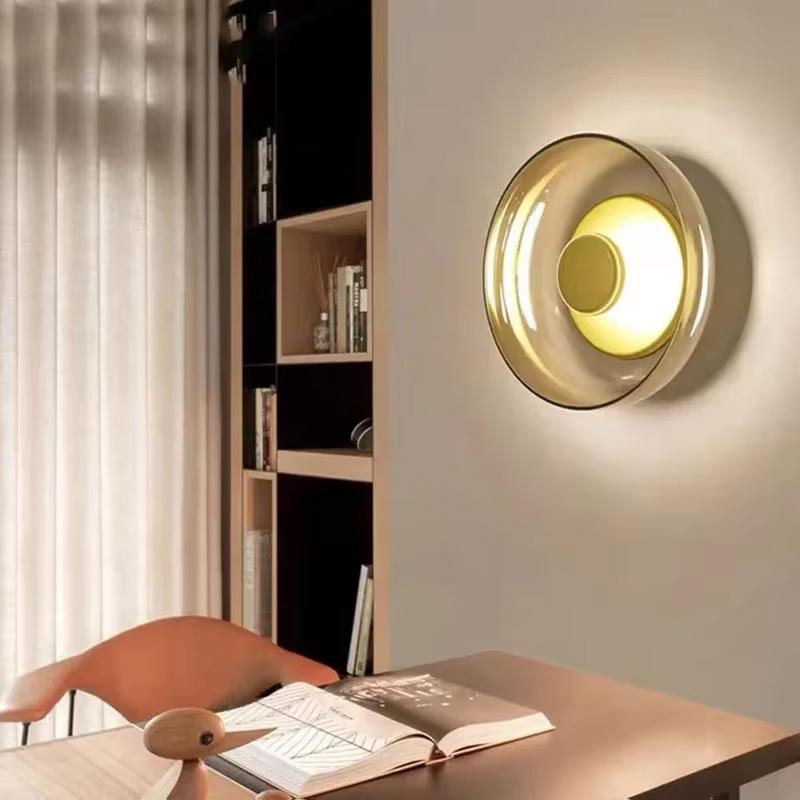 Modern Led Wall Lamp Glass Nordic Living Bedroom Bedside Lamp Kitchen Lighting Bowl Hanging Sconces Indoor Decor Light Fixtures