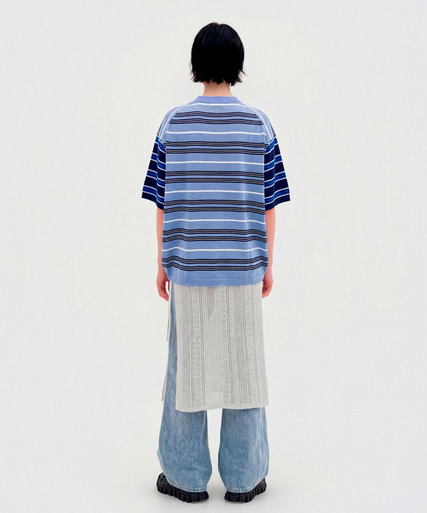CUTZ Multi-Stripe Short Sleeve Knit (Blue)