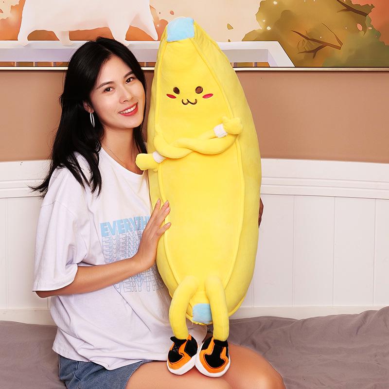 Large Plush Banana Man Doll - Cute Sleeping Pillow Toy