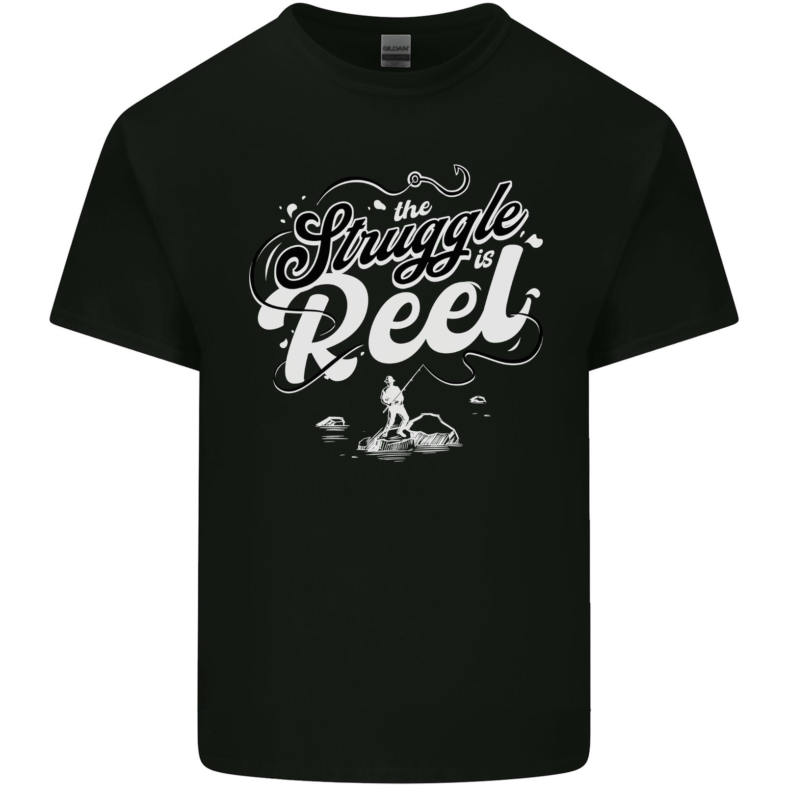 The Struggle is Real Funny Fisherman Fishing Mens Light Cotton T-Shirt XXXL