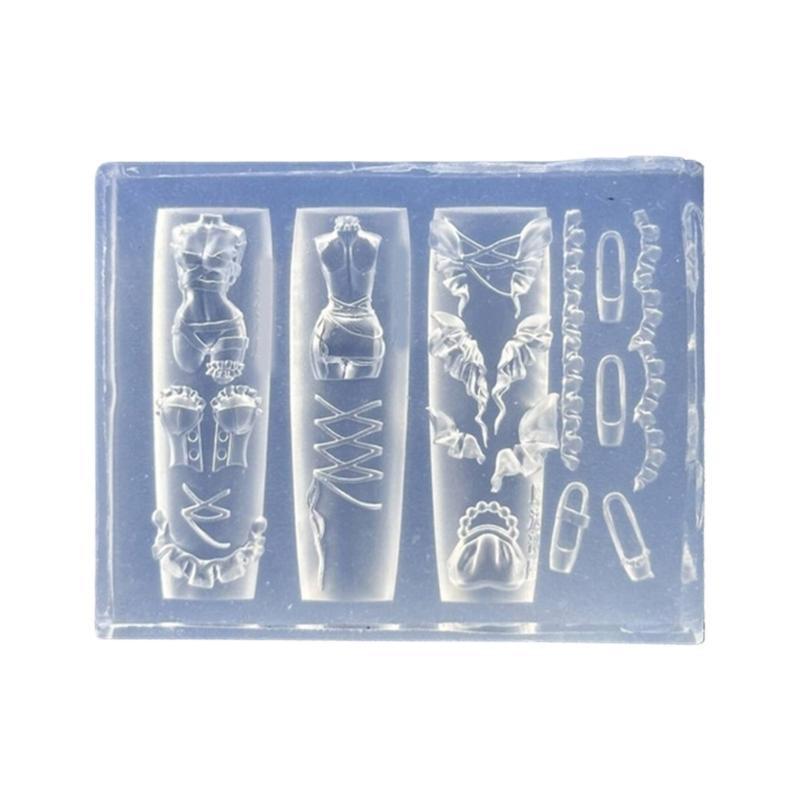 Flexible Silicone Crafting Mould With 3D Embossed Pattern For Nail Art Accessories And Resin Jewelry
