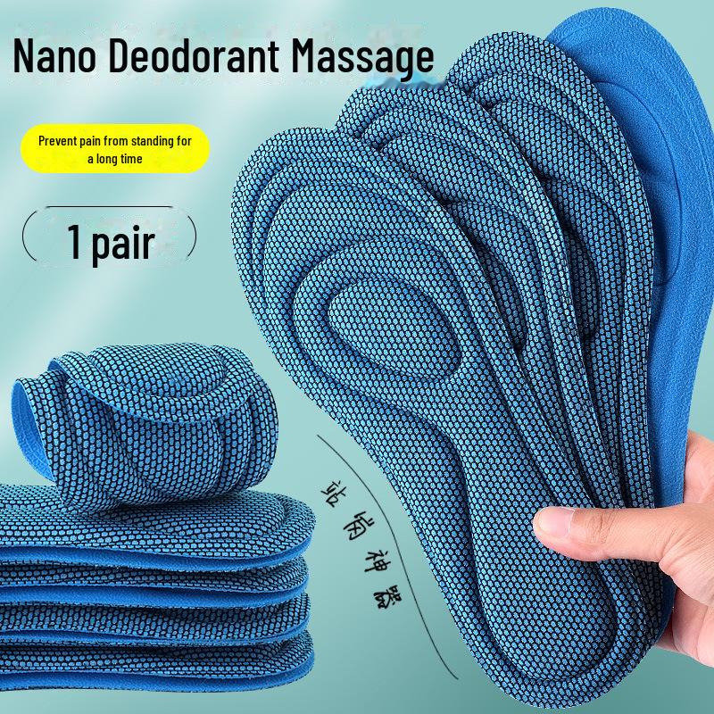 High-Elasticity Shock-Absorbing Sports Insoles: Sweat-Absorbing, Deodorizing Massage Insoles for Comfort and Performance.
