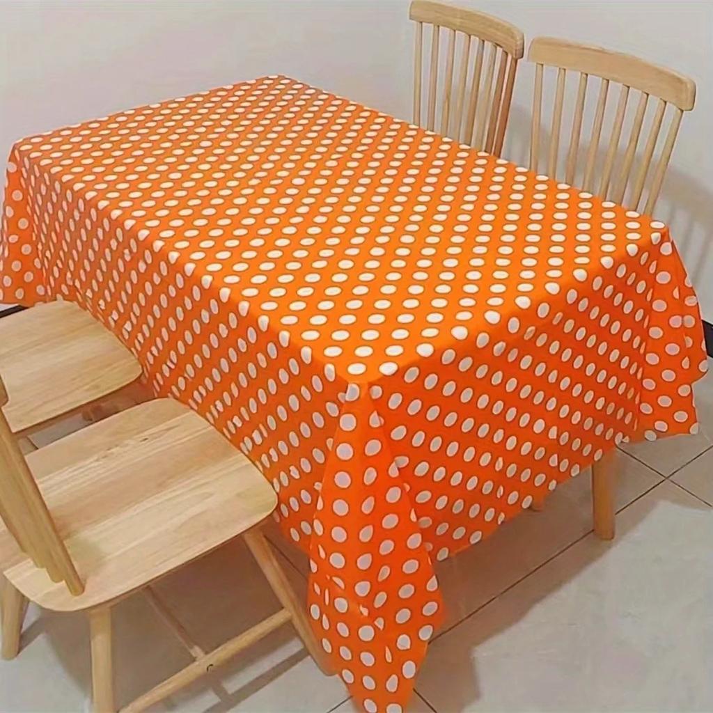 Waterproof And Oil-Proof Polka Dot Disposable Rectangular Tablecloth Peva Material Restaurant Hotel Tablecloth For Home Party