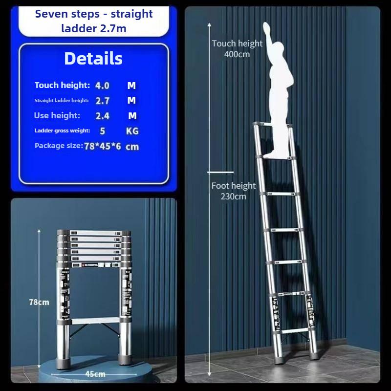 Stainless Steel Telescopic Ladder Multi Functional Household Herringbone Ladder Portable Folding Step Ladder