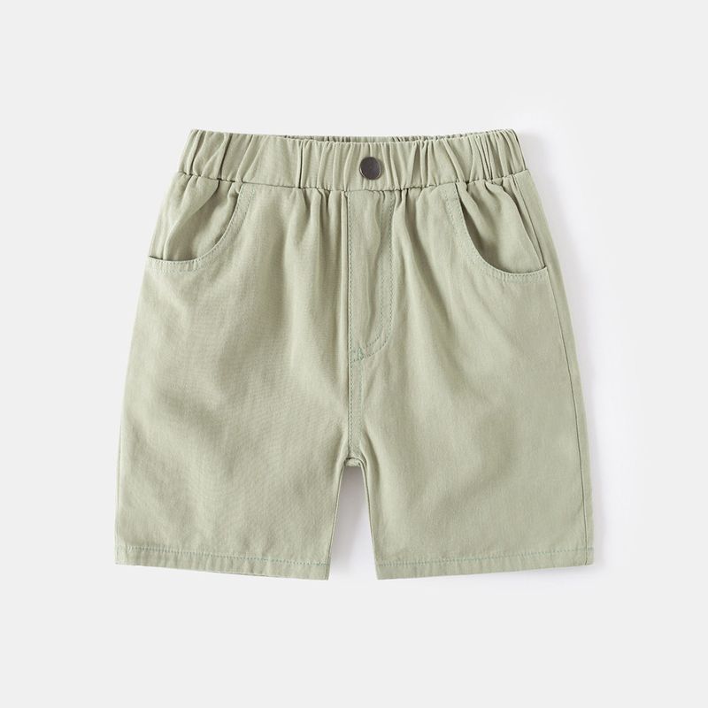 Boys' Shorts Cropped Pants Children's Summer Clothing Thin Children Bermuda Shorts Kids Mid Waist Pure Color Rubber Pants