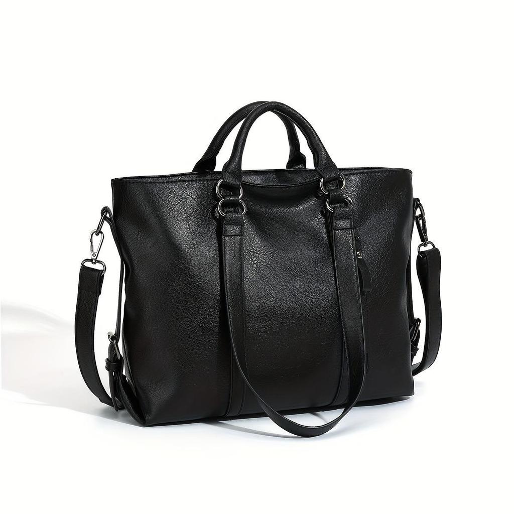 Retro Women's Commuting Tote: High-End, Large Capacity, Crossbody, Fashionable One-Shoulder Bag