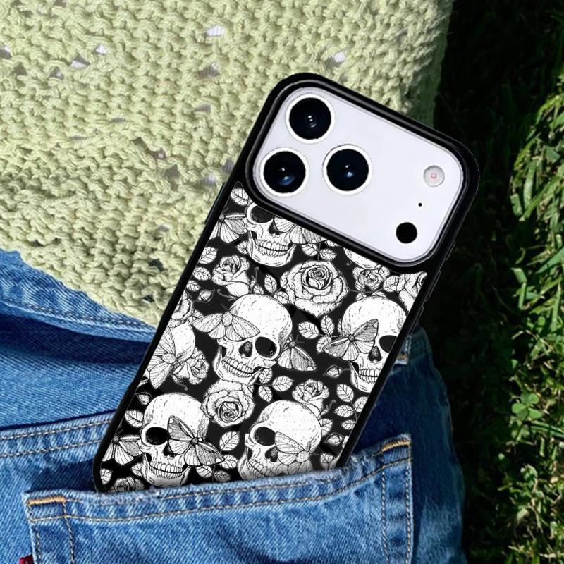 Cool Skull Gothic Phone Case Cover for IPhone 11 12 13 14 15 16e 17 Pro Max Coque for IPhone 17 Air