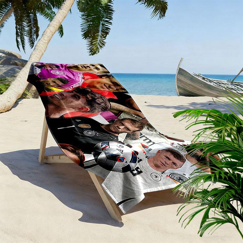 DFB Players Print Beach Towel, Large Soft Quick Dry Towel for Beach Camping Swimming