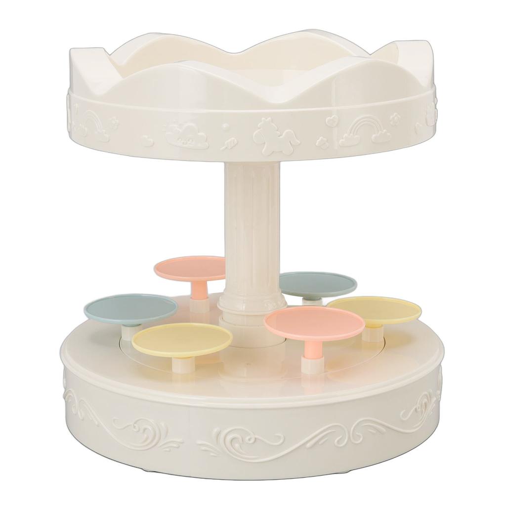 Rotierende Dessertmaschine Automatischer drehbarer Doppelschicht-Dessert-Displayständer Cupcake-Display