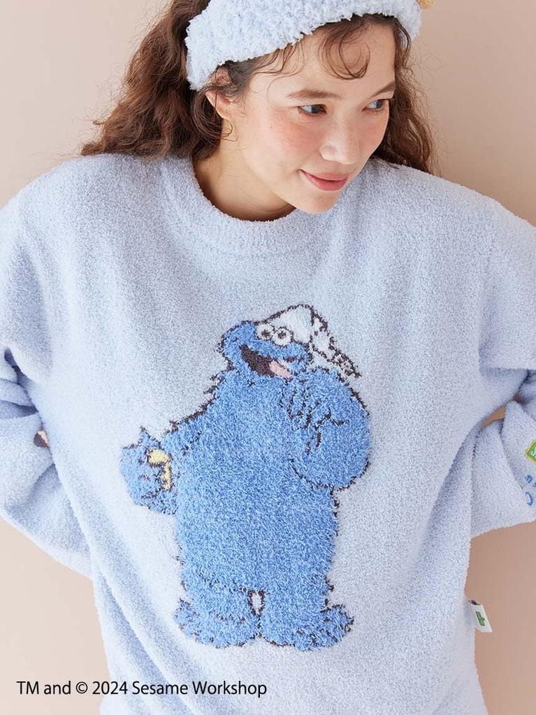 Gelato Pique Sesame Street Motif JQD Pullover Long Pants Set Blue & (PWNT245058) Women's