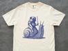 Medieval Pug Knight Riding Snail Vintage Tshirt – Funny Dog Meme, Retro Creepy 90s Washed, Y2k Dark Art, Grimdark Gag Gift, Pug Mom Dad Idea
