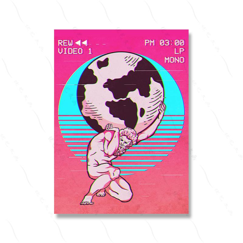 

Розовая Фэнтези Приманка Ретро Настенный Плакат Печать Бабочка Смерть Любовник Скелет Vaporwave Холст Картина Абстрактная Комната Домашний Декор 21x30cm No Framed