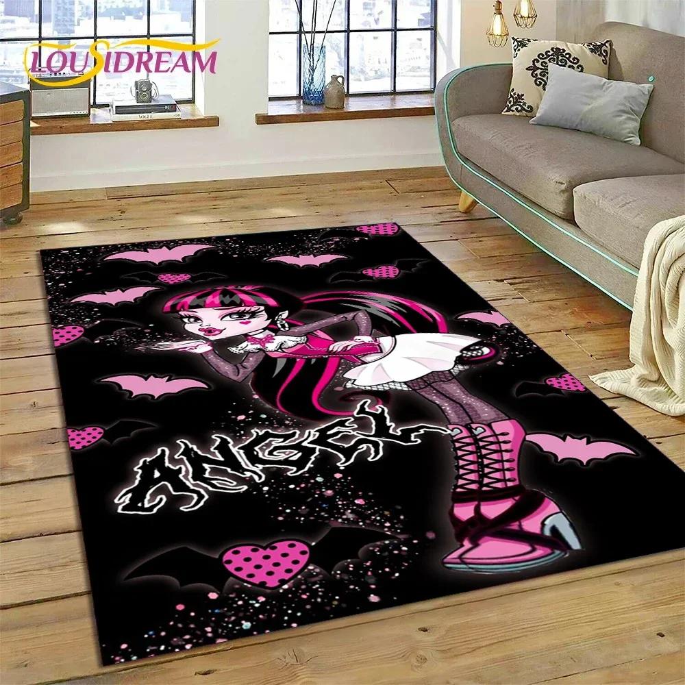 Cartoon Monster High Draculaura Vampire Carpet Rug for Bedroom Living Room Home Sofa Decoration,Child Game Large Decor Floor Mat