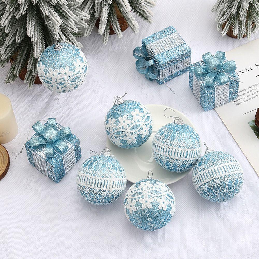 9pcs Shatterproof Foam Christmas Ball Pendant 8cm Xmas Tree Ornaments  Holiday Festival Decor