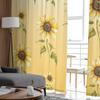 Sunflower Curtains Panels Set Yellow Kitchen Curtain Drapes Privacy Voile Living Room Bedroom Summer Sheer Polyester With Rod Pocket Sitting Decor