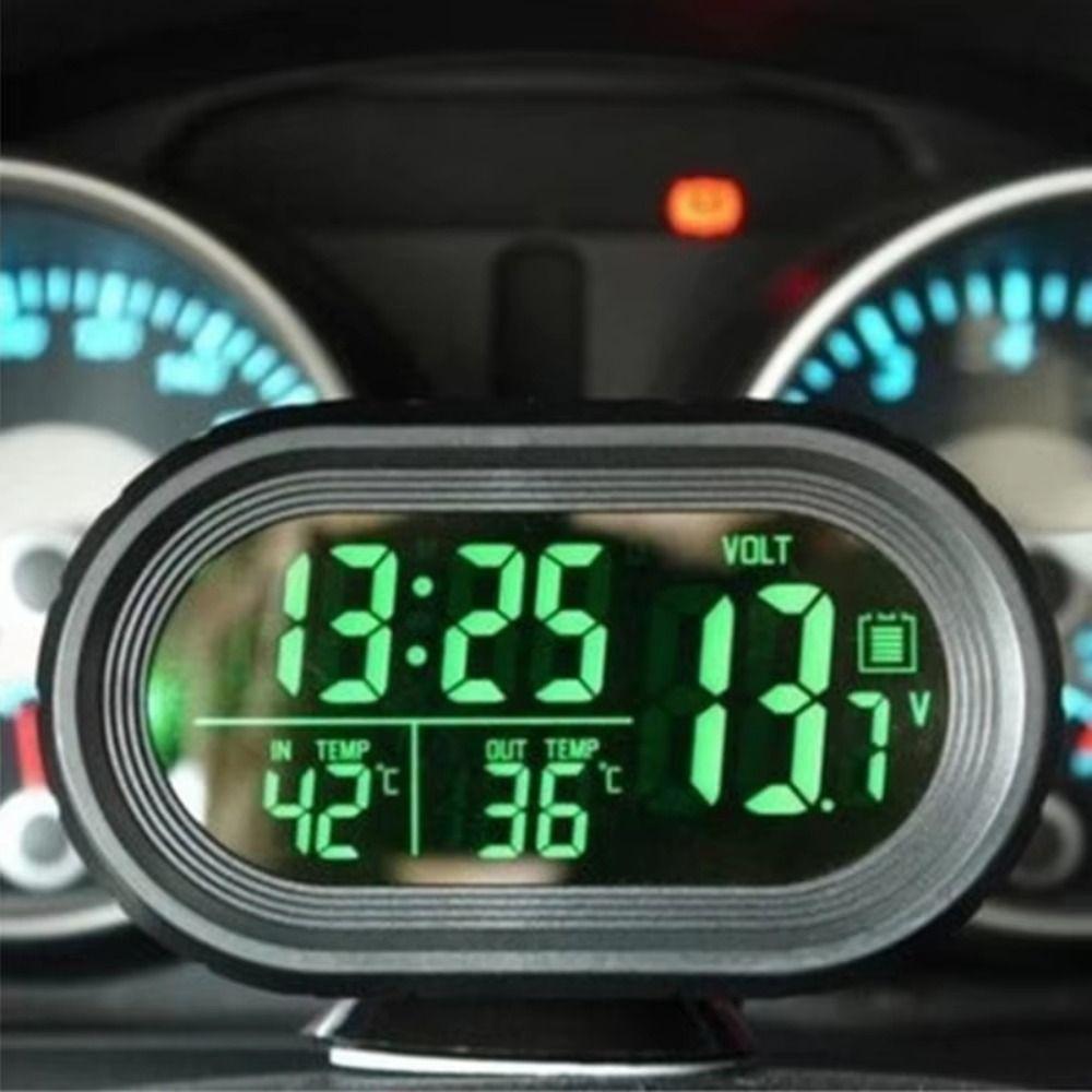 Dual Temperature Display Digital Auto Car Thermometer 12V-24V Car Voltmeter Thermometer  Car