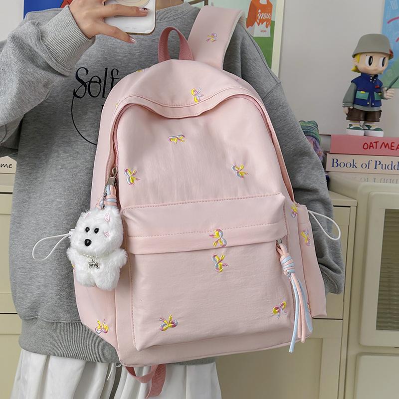 Schoolbag New Japanese Ins High Value Fresh and Sweet Candy Bow Backpack Junior High School Students Lightweight Backpack