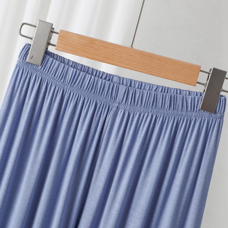 Damskie Gładkie Luźne Spodnie z Modalnego Materiału Codzienne Spodnie do Domu