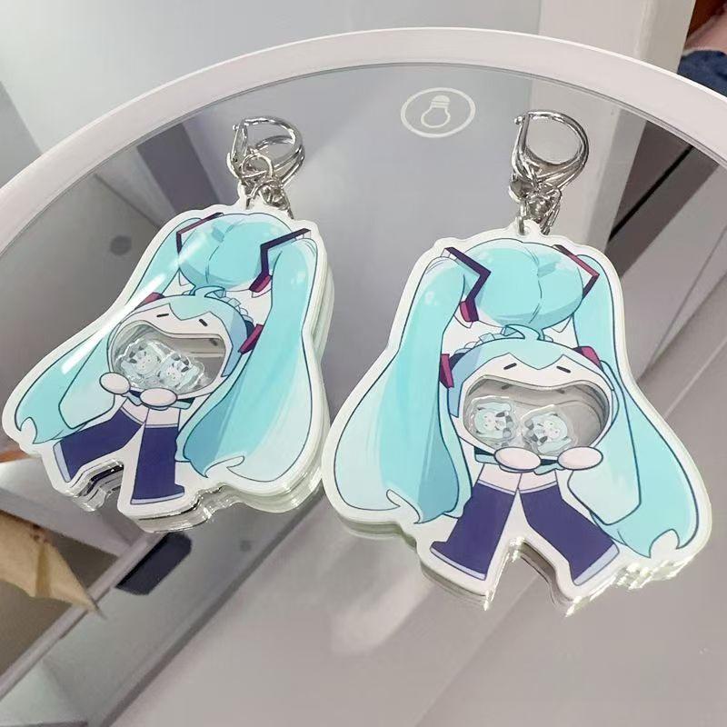 Acrylic HATSUNE MIKU Keychain Cute Anime Shaker Charm Best Friend Gift Cosplay Accessories