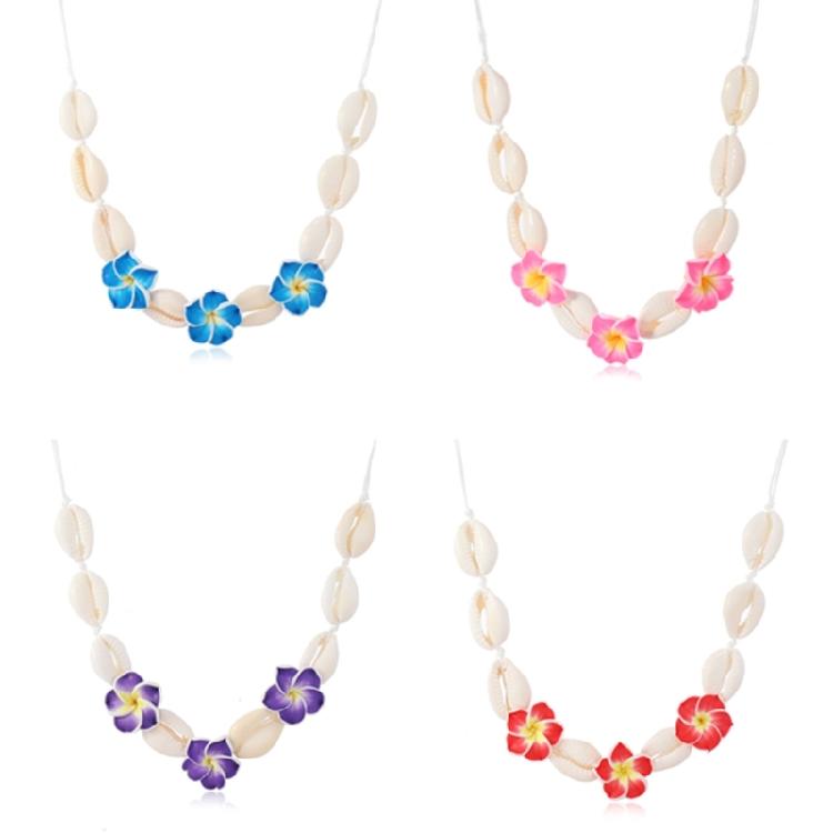 Handmade Ceramic Floral Shell Necklace Intricate Petal Designs Everyday Jewelry Accessory