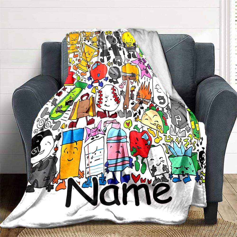 Customiz Name Personality Nanimate Insanity Blanket Soft &Warm Sofa Office Bed Travel Lunch Break Blanket, Gift Suitable All Seasons