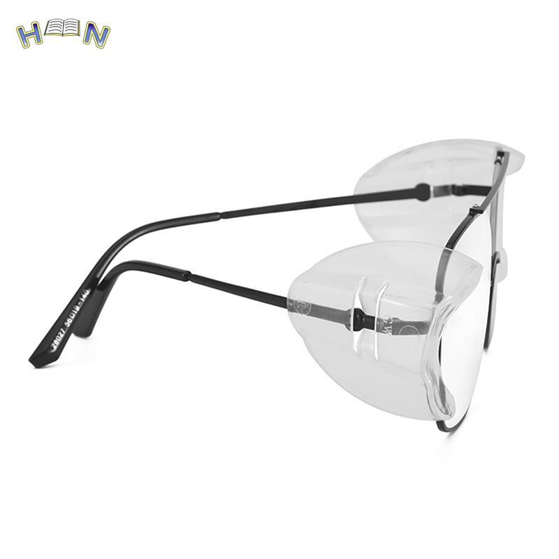 2Pcs Eye Flexible Clear Shields Side Safety Goggles Glasses Universal Anti Fog