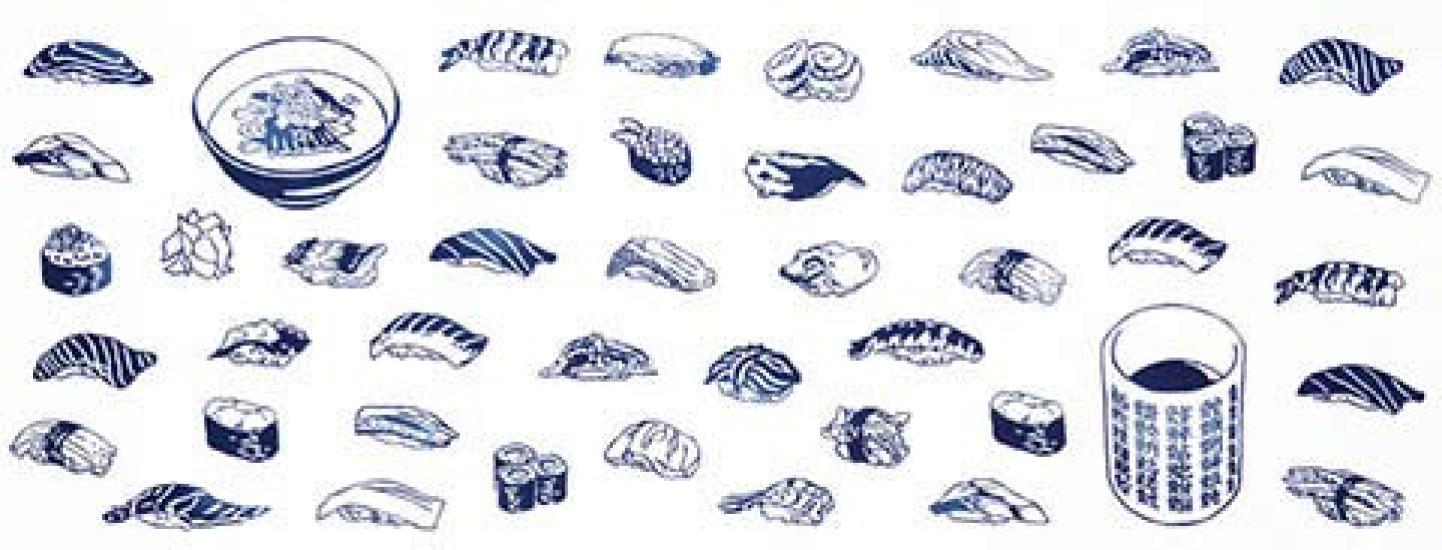 

Edoten Todaya Shoten Hand Towel Nigiri Sushi 981 Nigiri-zome