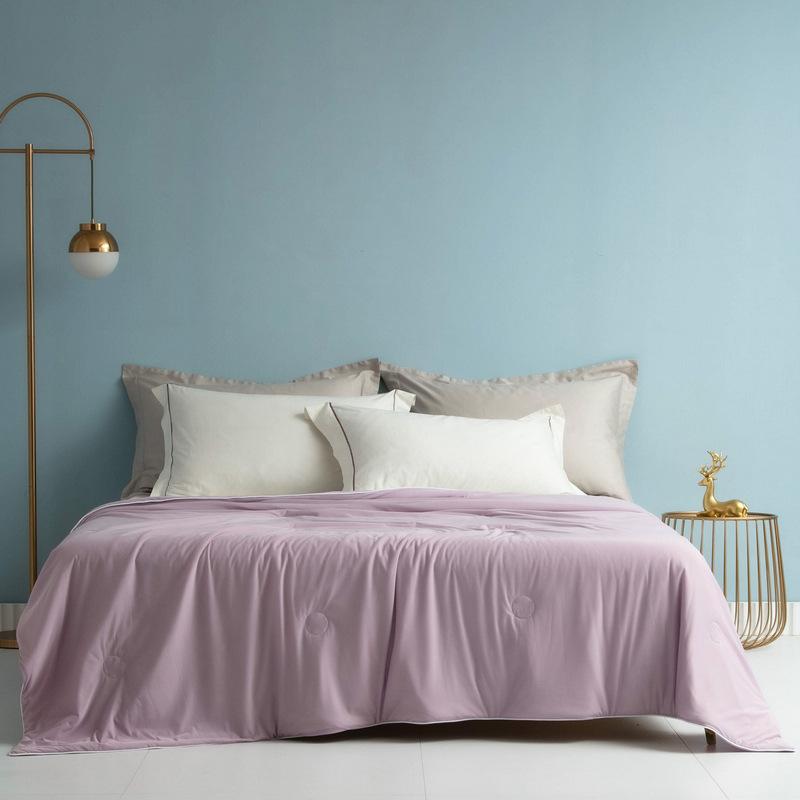 Pătură răcoritoare de vară, ușoară, mătăsoasă, aer condiționat, pilota de culoare solidă, cuvertură respirabilă, cu miez, pătură de răcire matlasată