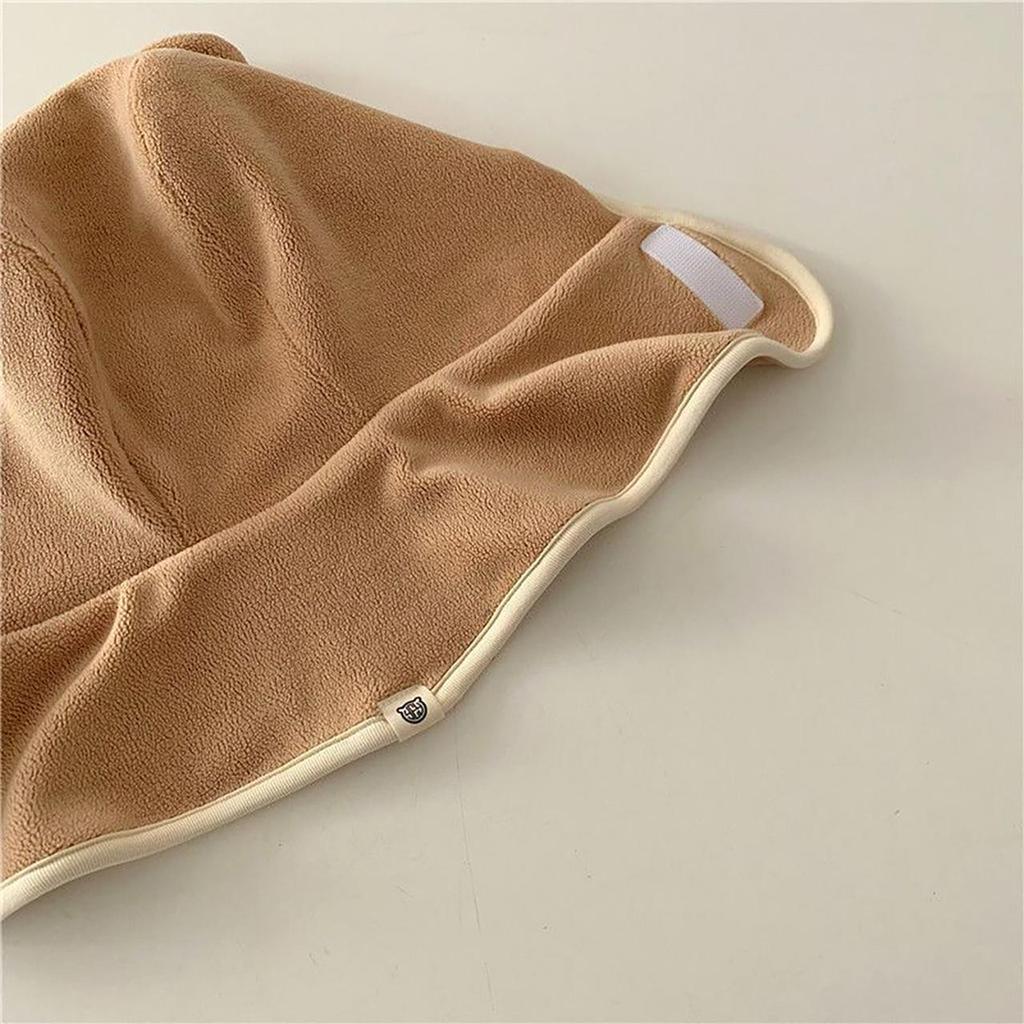 Baby Winter Lamb Fleece Warm Balaclava Hat Cute Bear Ear One Piece Scarf Hooded Cap Infant Boy Girl Toddler Windproof Ear Protection Beanie