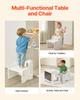 Weaning Table and Chair Set Montessori Toddler Desk with Blackboard White