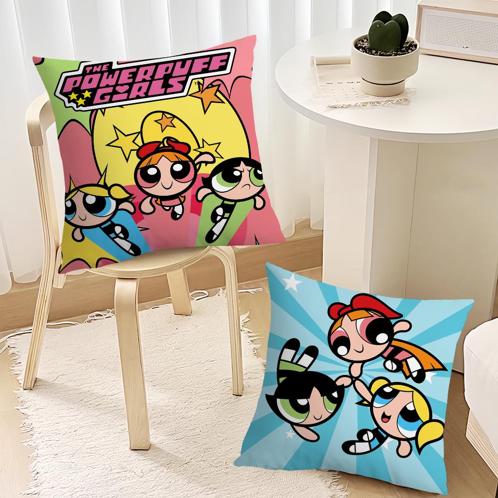 T-The Powerpuff Cartoon G-Girls Cushion Cover Cushion Room Bedroom Headboard Sofa Living Backrest Nap Time Pillow Case