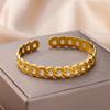 New Stainless Steel Golden Snake Bracelet Women's Wide Opening Fashion Jewelry Snake Shape