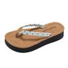 Internet celebrity explosion retro black thick bottom flip-flops women 2025 new summer wear with skirt high-end sandals