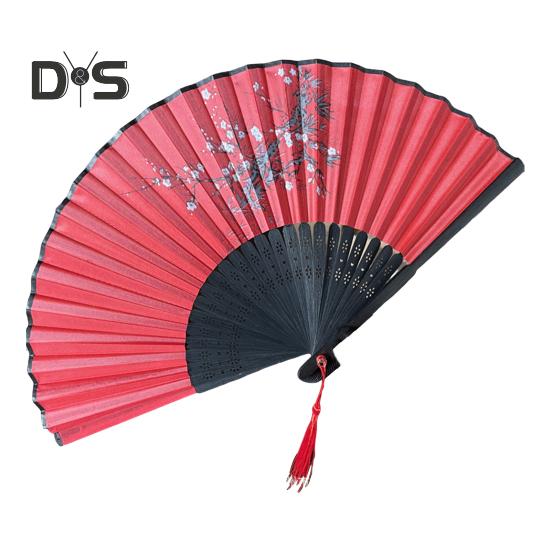 

Складной веер из бамбука для танцев, легкий ручной веер с полой резьбой, бамбуковая кисточка, охлаждающий свадебный сувенир C