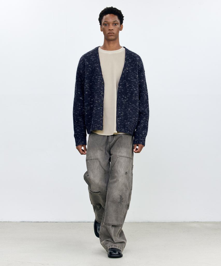 Insilence Italian Mohair Mix Cardigan Dark Navy