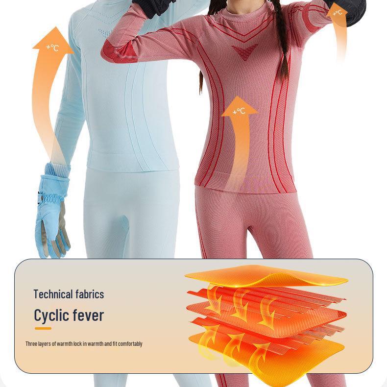 Kids' Quick-Dry Ski Base Layer: Warm, Moisture-Wicking Sports Suit for Boys & Girls