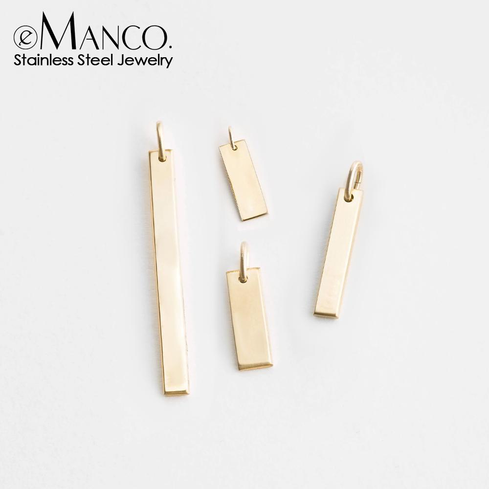 EManco Stainless Steel Mirror Polished Blank Rectangle Pendant Charms Can Make DIY Necklace Bracelet Jewelry Factory Outlet