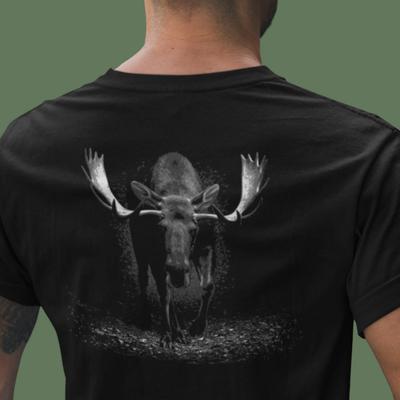 Moose T-shirt - Majestic Moose Nature / Outdoors - Image On Back