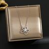 Elegant Korean Micro-Inlaid Titanium Necklace - Luxurious Women's Clavicle Chain, Non-Fading, Unique Minority Design.