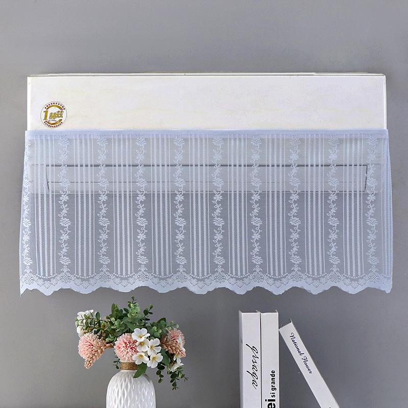 Biely čipkovaný kryt na klimatizáciu 1,5 HP - Elegantná ochrana proti prachu a vetru do spálne.