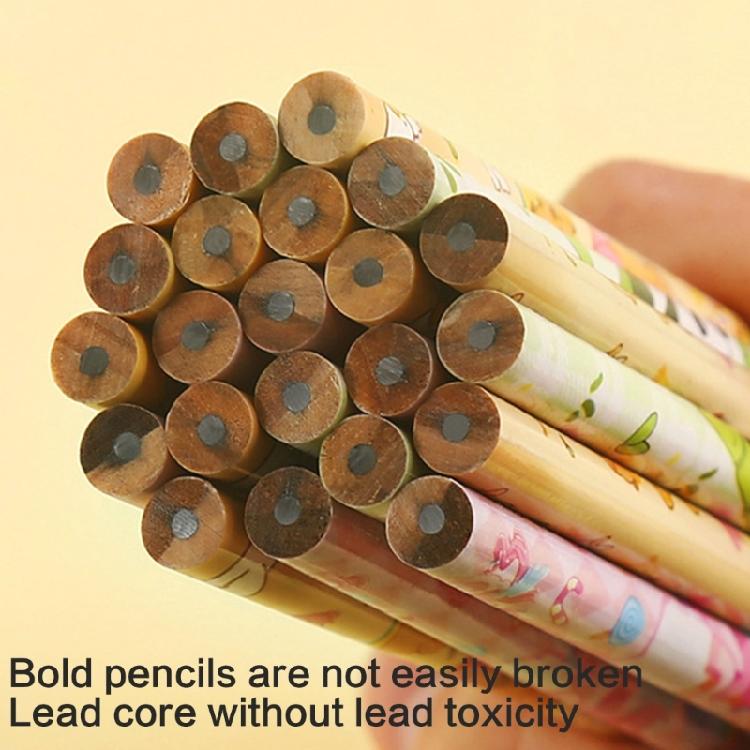 6PCS Cartoon Wood Pencils Ergonomic Grip Drawing Pencils for Students Children Class Reward Daily Sketching Writing