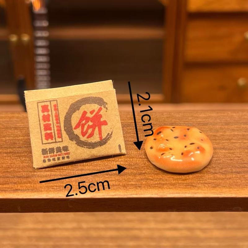 2Pcs Miniature Paper Bag Sesame Pancake Model Simulation Chinese Pastry Food Toy For Dollhouse Kitchen Decor