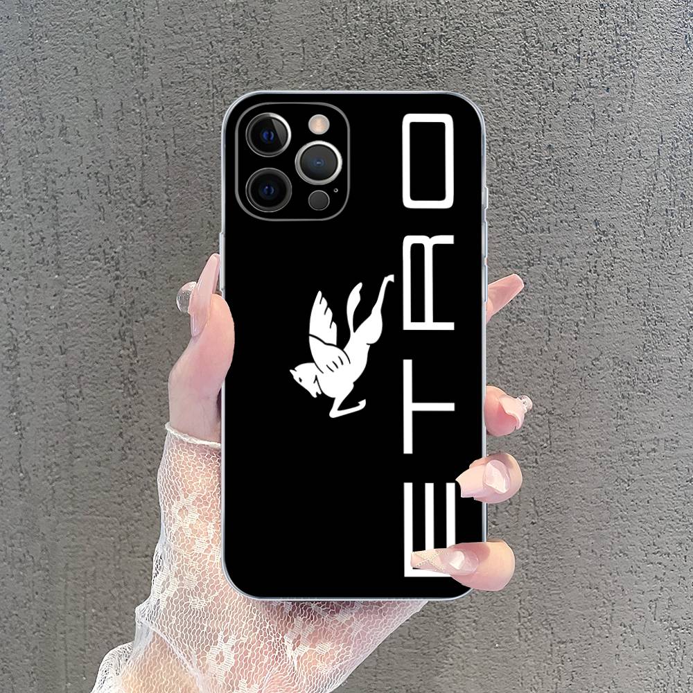 Luxuxy E-ETRO Logo Transparent Phone Case For IPhone 17 Air 16 Pro Max 15 14 13 12 11Plus Shockproof Cover