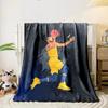 Basketball Player Dynamic Action Yellow Sportswear bedroom Blanket for Livingroom Couch lunch break Soft throw for Friend's festival Gift