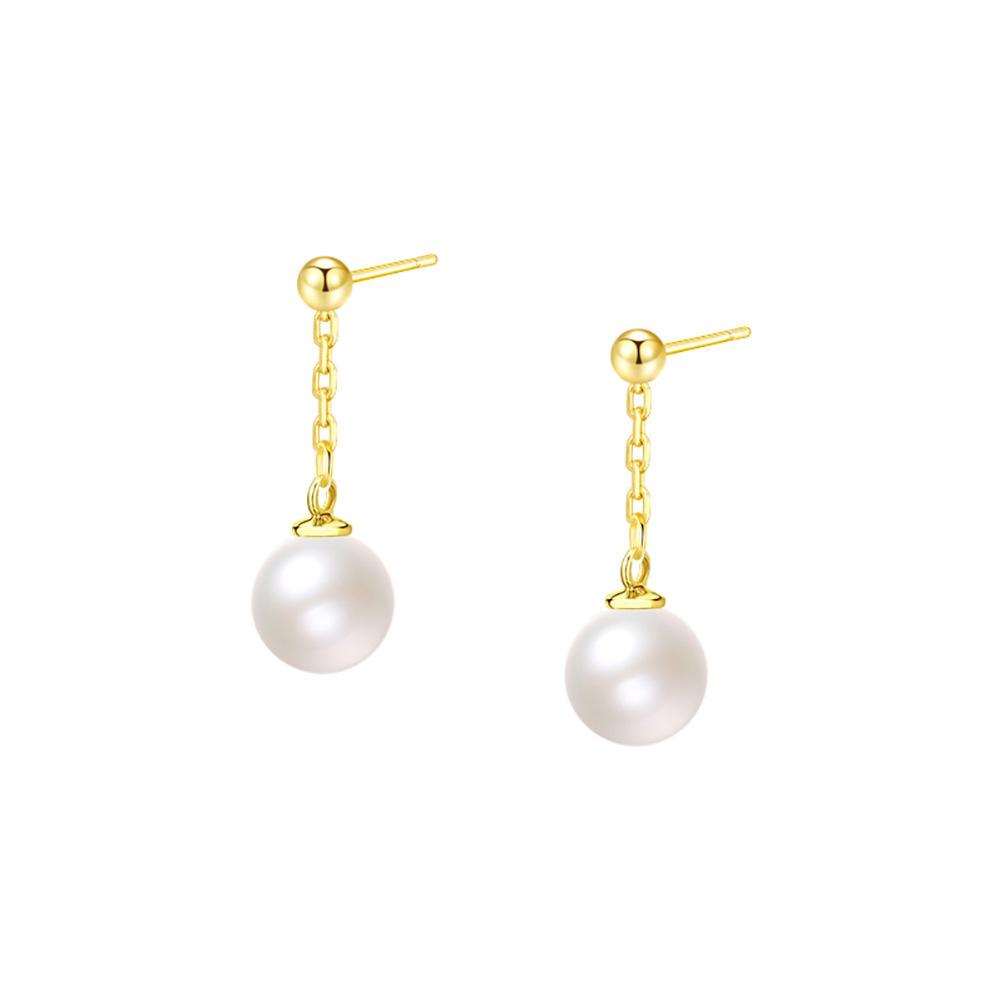 New Shi Jiazhu Retro Stud Earrings Femininity Versatile Geometric Round Earrings Pearl Fashion