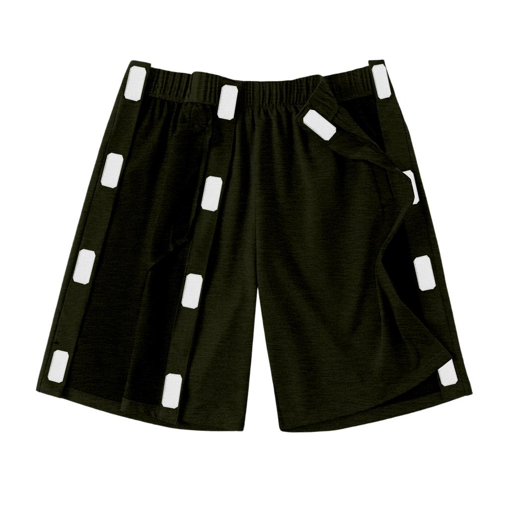 Shorts Athlétiques Unisexes à Déchirure Fermeture par Boutons Pression Tissu Coton Pantalon de Récupération Après Chirurgie du Genou Shorts de Rééducation pour Remplacement de la Hanche avec Poches