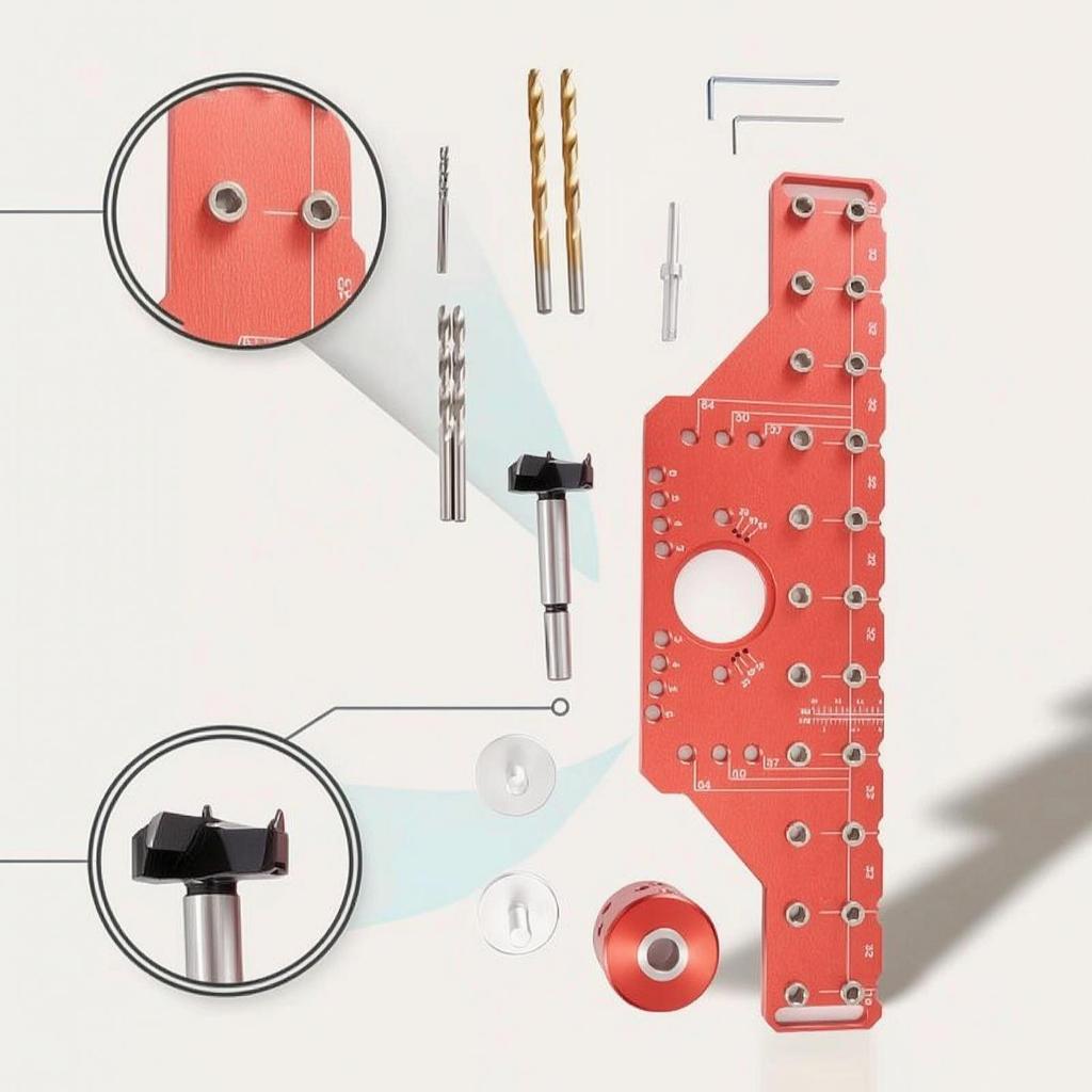 Guide with Aluminum Alloy Hinge Flat Boring Jig for Woodworkers, Carpentry, Furniture