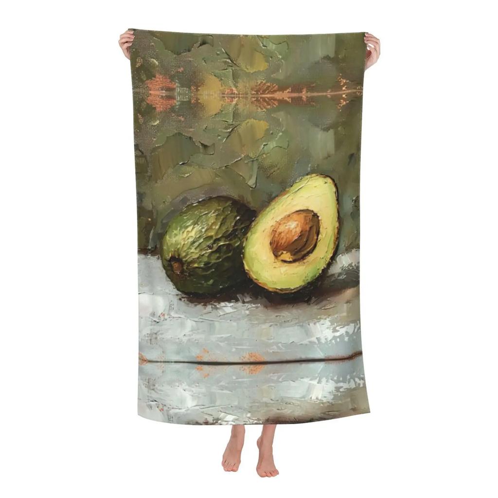 Funny Cartoon Avocados Print Beach Towel Quick Dry Sand Free Absorbent For Adults And Kids Pool Swimming Yoga Bathroom Towels