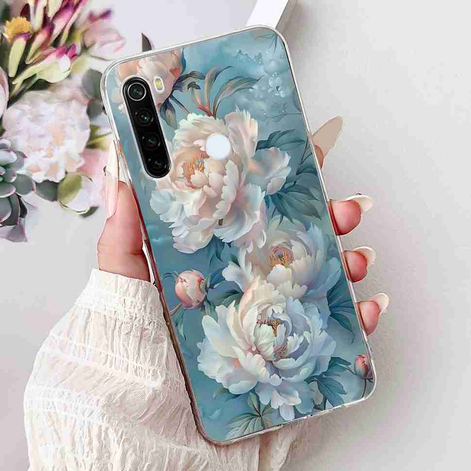 For Xiaomi Redmi Note 8 Case Vintage Dragon Luxury Flower Soft Silicone TPU Cover For Redmi Note8 Note 8T Phone Cases Shockproof