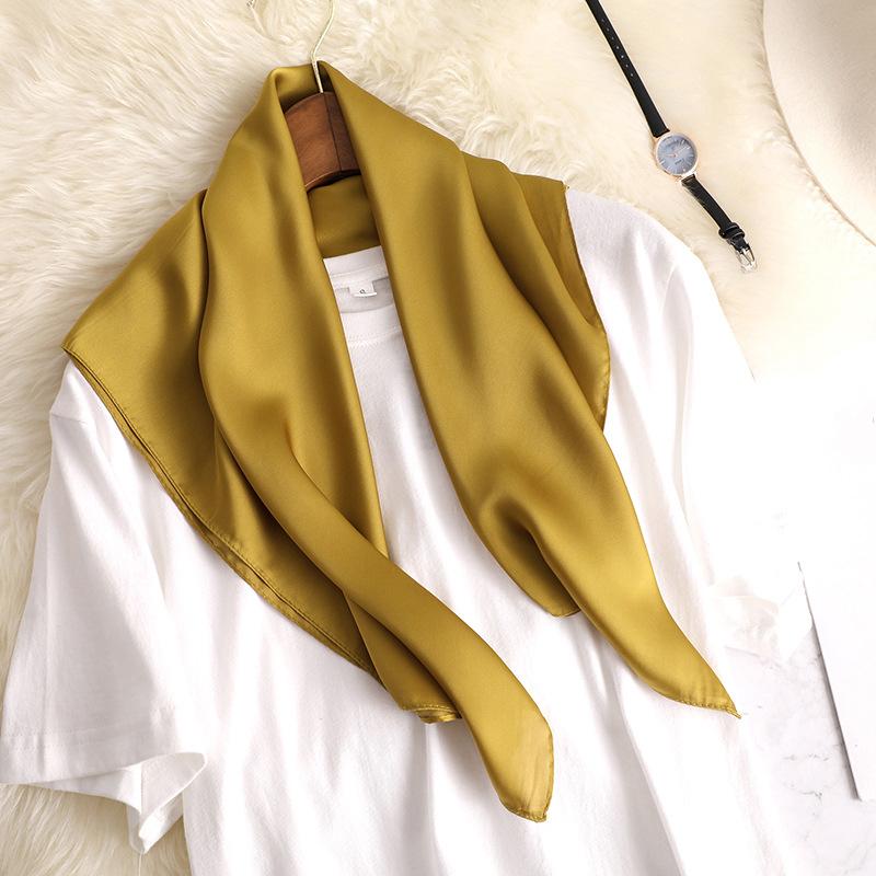 Solid 50s Neck Scarf Solid Color Hair Ribbon Scarf Retro Imitation Silk Necktie Long Skinny Scarf For Purse